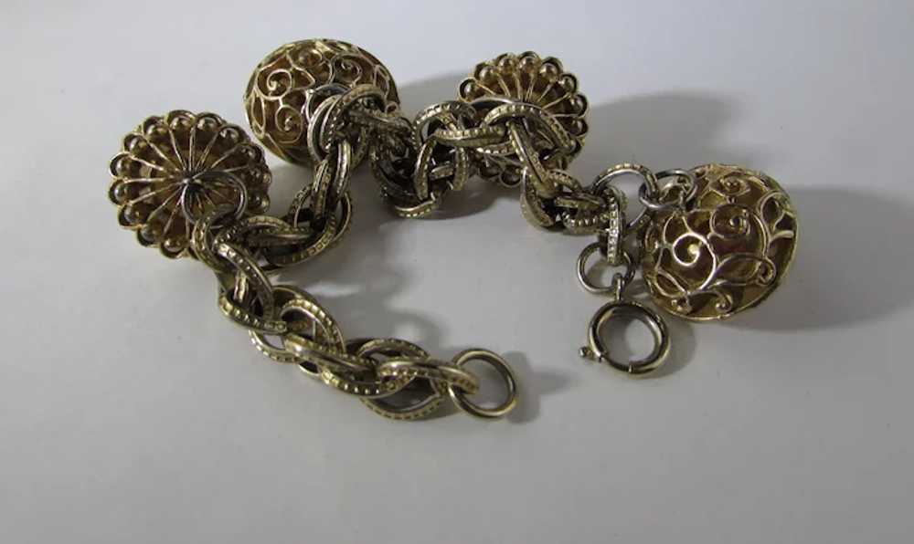 Mid Century Bracelet Signed Germany With Four Gol… - image 9