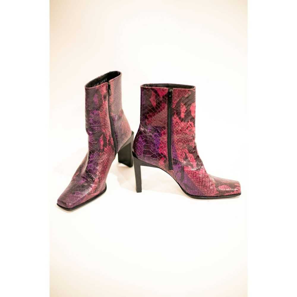 Nine West Vintage Faux Snakeskin Purple + Pink Om… - image 6