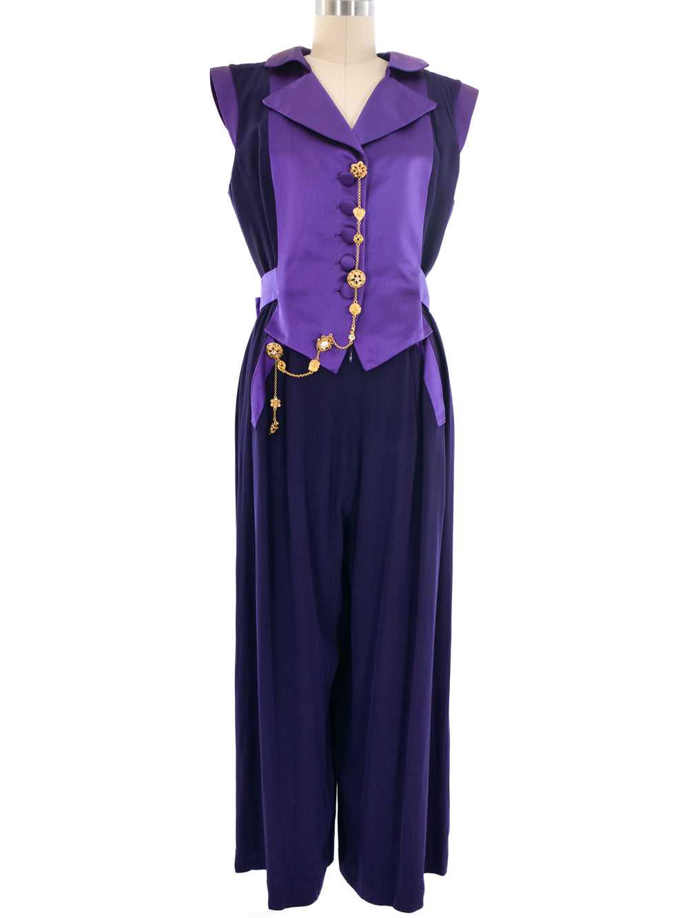 Christian Lacroix Amethyst Satin Jumpsuit - image 1