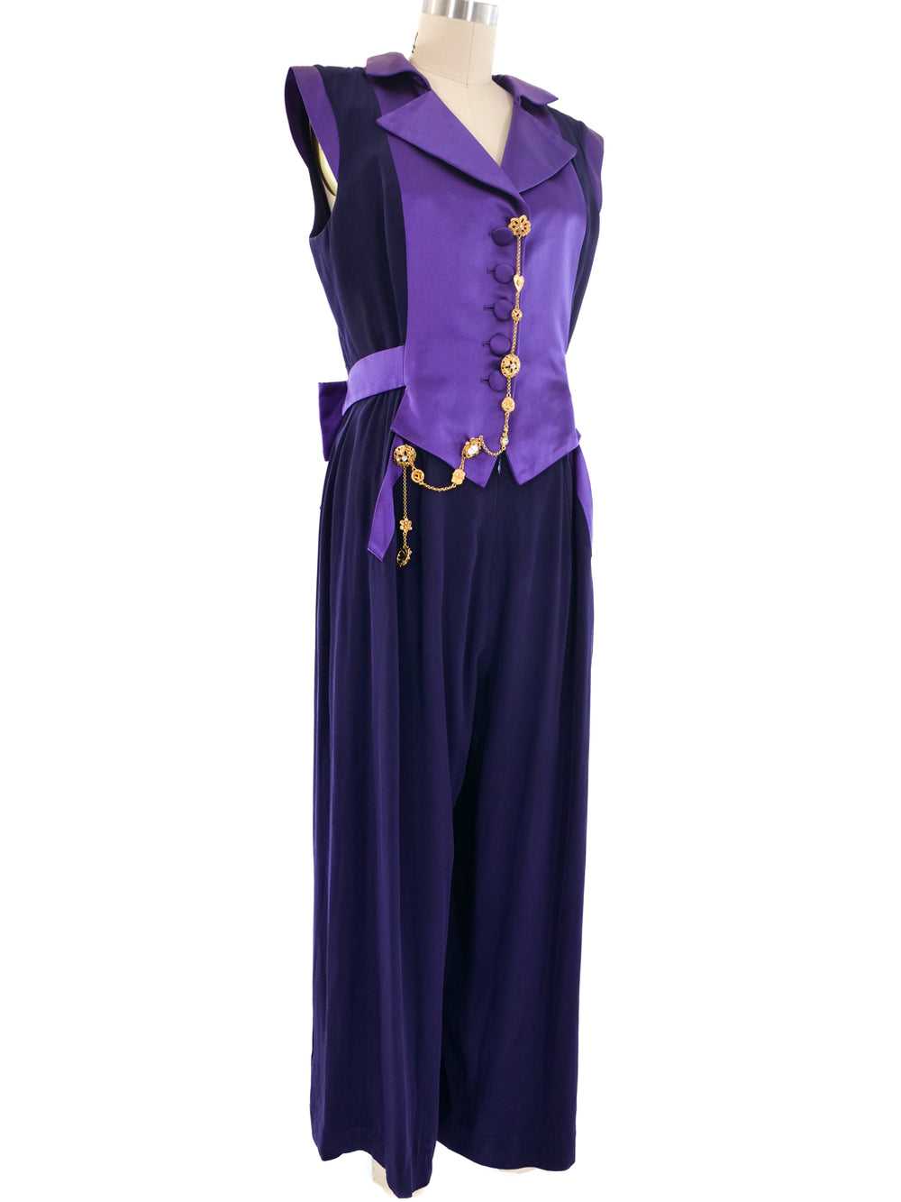 Christian Lacroix Amethyst Satin Jumpsuit - image 3