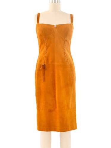 Escada Suede Bustier Dress - image 1