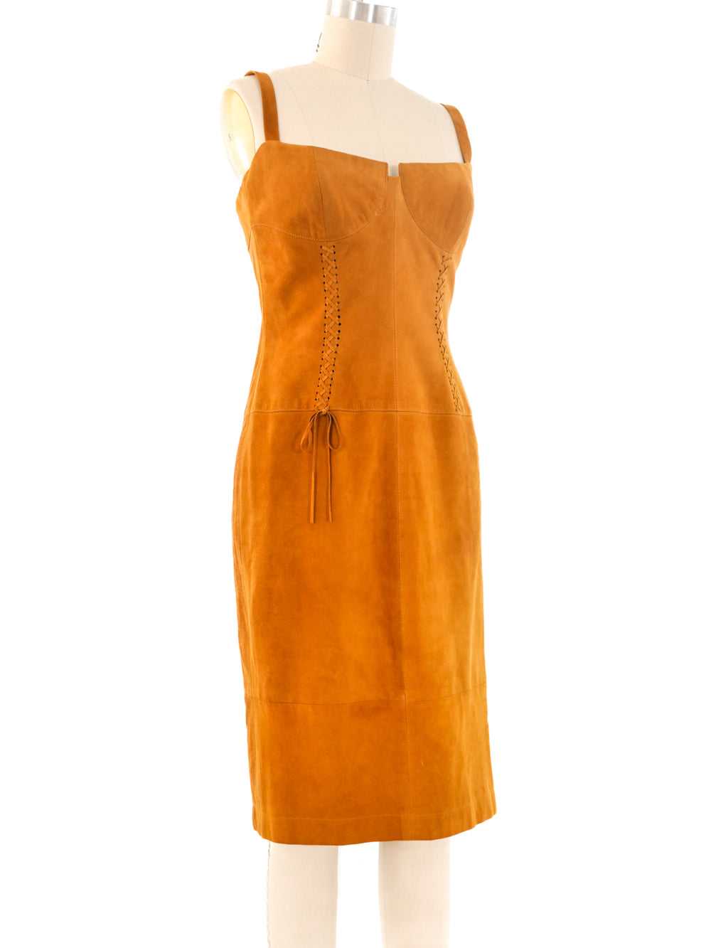 Escada Suede Bustier Dress - image 3