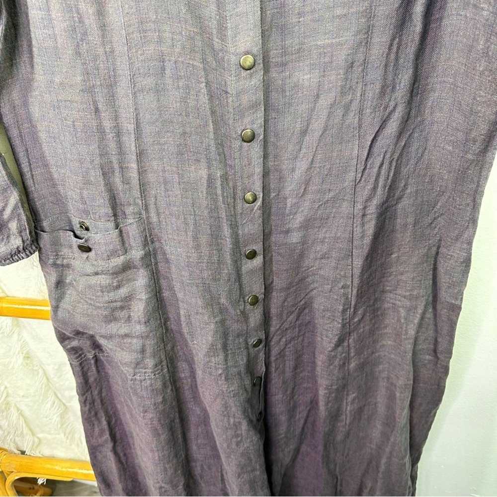 flax FLAX Purple Long Sleeve Shirt Dress Maxi sz M - image 5