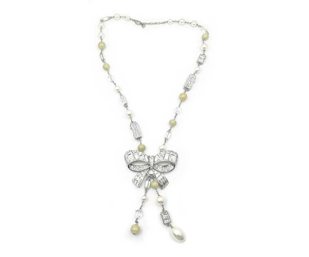 Chanel Chanel Gold Ribbon CC Crystal Necklace - image 1