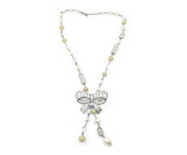 Chanel Chanel Gold Ribbon CC Crystal Necklace - image 1