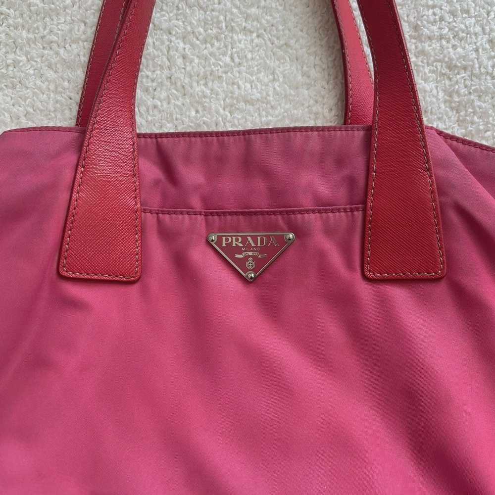 Prada 2000s authentic vintage pink & red nylon pr… - image 2