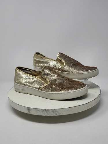 Michael Kors Size 8 Gold Sequins Loafer Sneakers