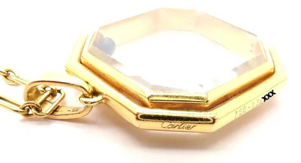 Vintage! Cartier 18k Yellow Gold Rock Crystal Lap… - image 10