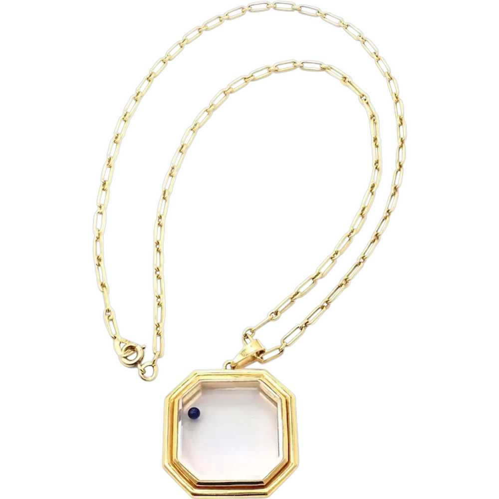 Vintage! Cartier 18k Yellow Gold Rock Crystal Lap… - image 1