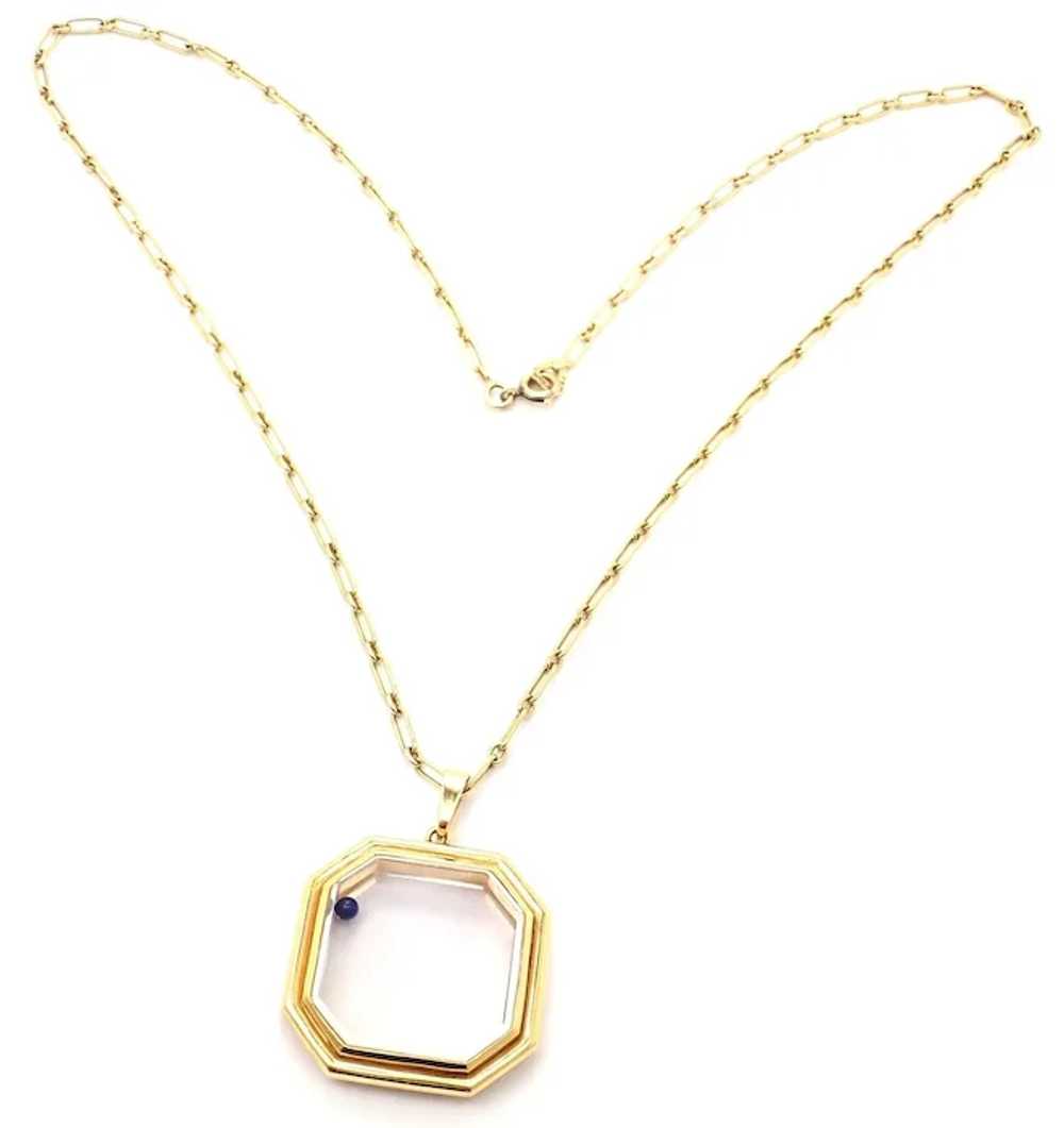 Vintage! Cartier 18k Yellow Gold Rock Crystal Lap… - image 3