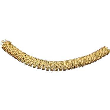 18K Yellow Gold Wide Gold Bracelet - image 1