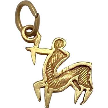 Sagittarius Zodiac Astrology Vintage Charm 10K Gol