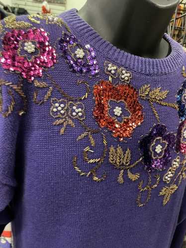 Vintage Vintage Sequin Purple Sweater Dress or Tun