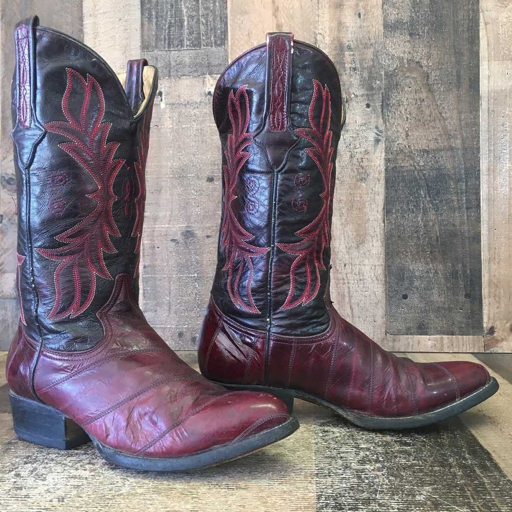 RARE🔥 CUADRA Western Boots Black Leather Snake Skin Boots Sz 9.5 Men's  Mexico