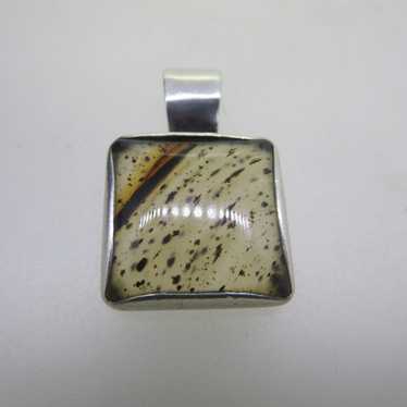 Sterling Silver Picture Agate Pendant - image 1
