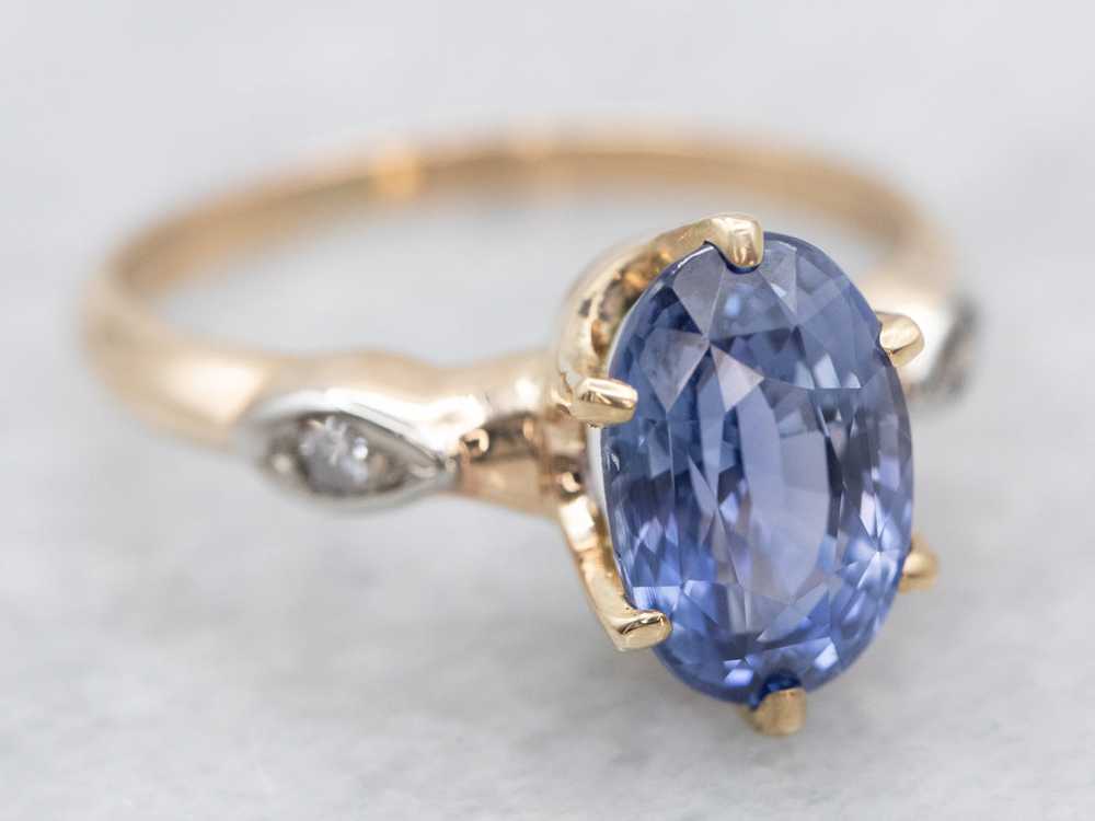 Periwinkle Sapphire and Diamond Ring - image 1
