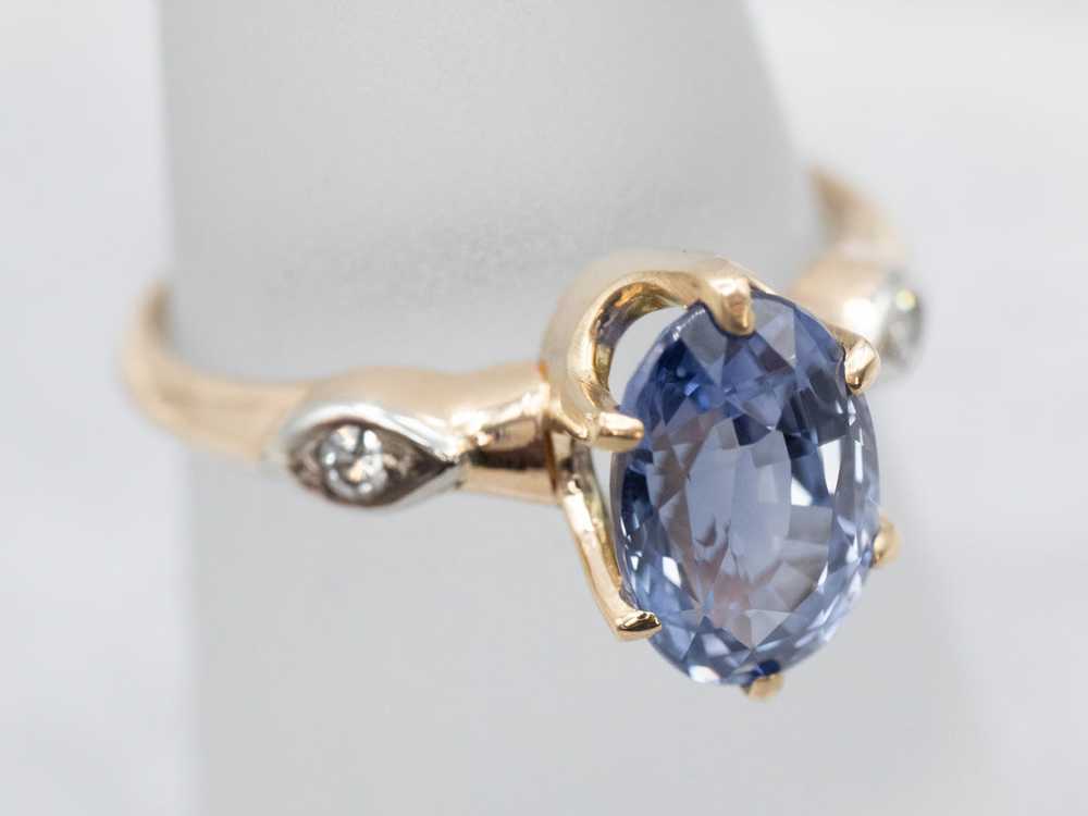 Periwinkle Sapphire and Diamond Ring - image 4