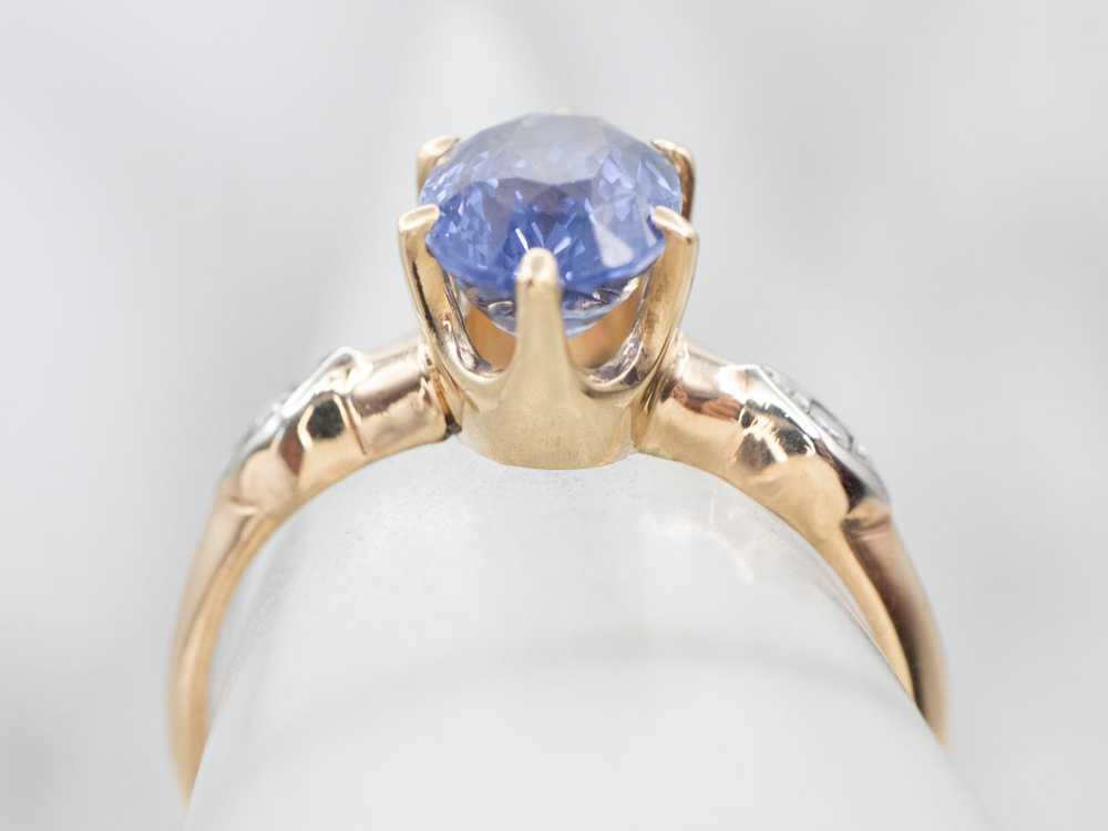 Periwinkle Sapphire and Diamond Ring - image 5