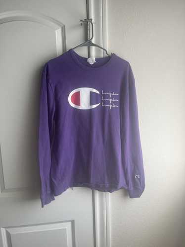 Champion × Vintage Champion Purple Logo Long Sleev