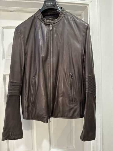 Theory Theory Brown Leather Moto Jacket