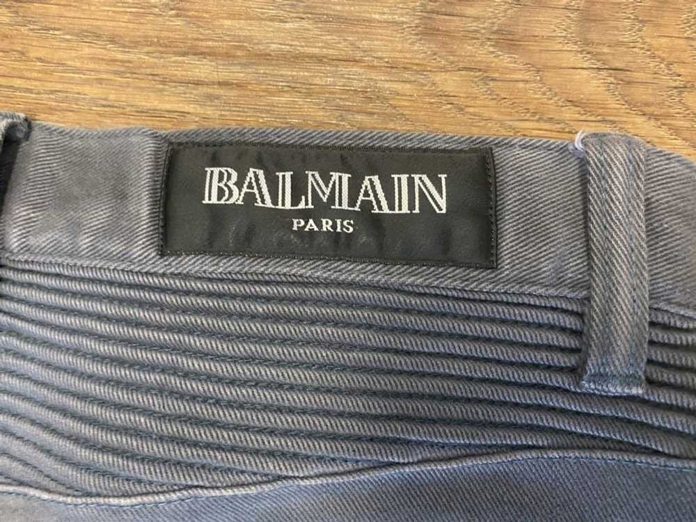 Balmain Grey Balmain Biker Jeans - image 3