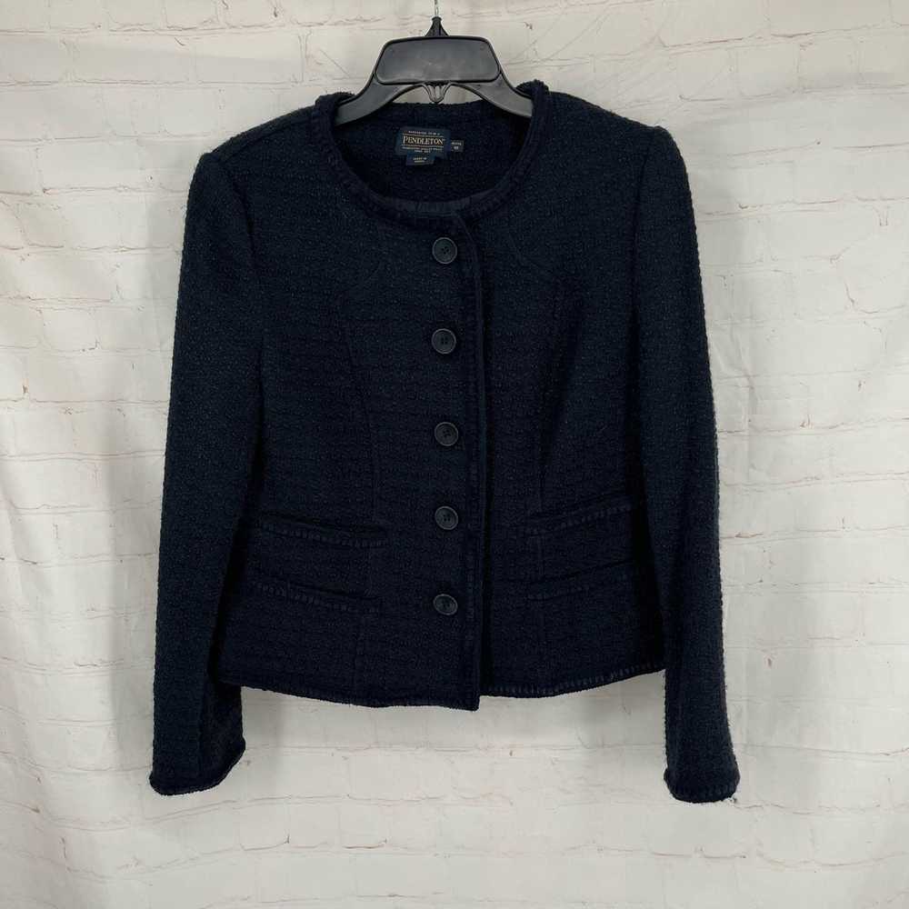 Pendleton Pendleton Navy blue wool cardigan blaze… - image 5