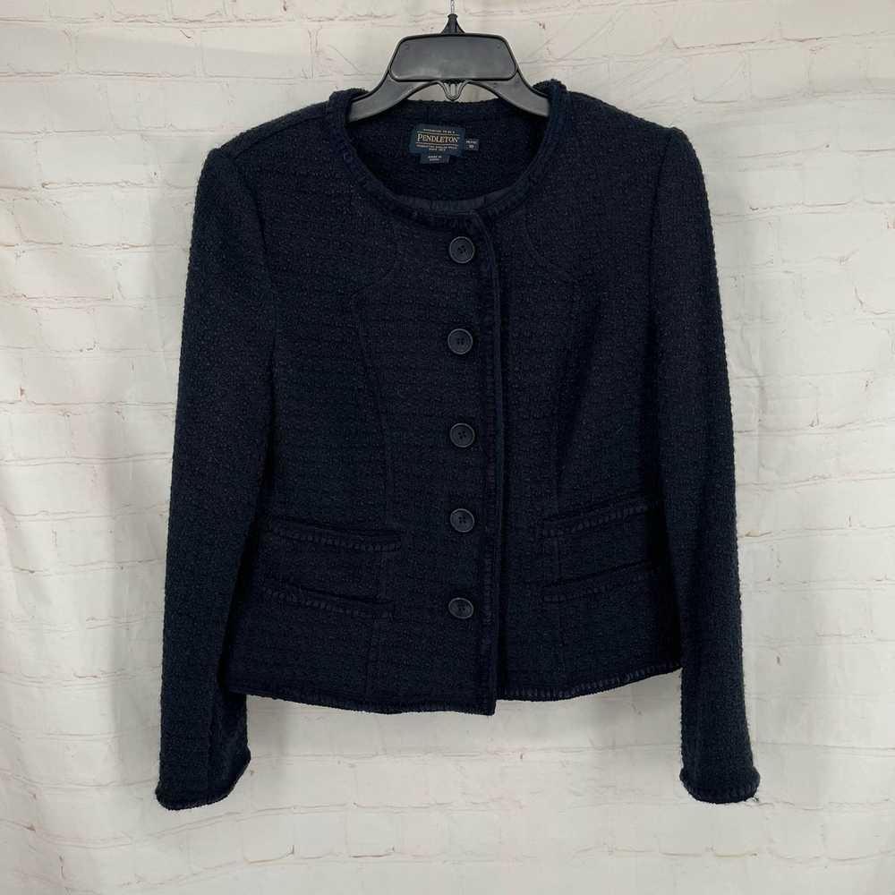 Pendleton Pendleton Navy blue wool cardigan blaze… - image 7