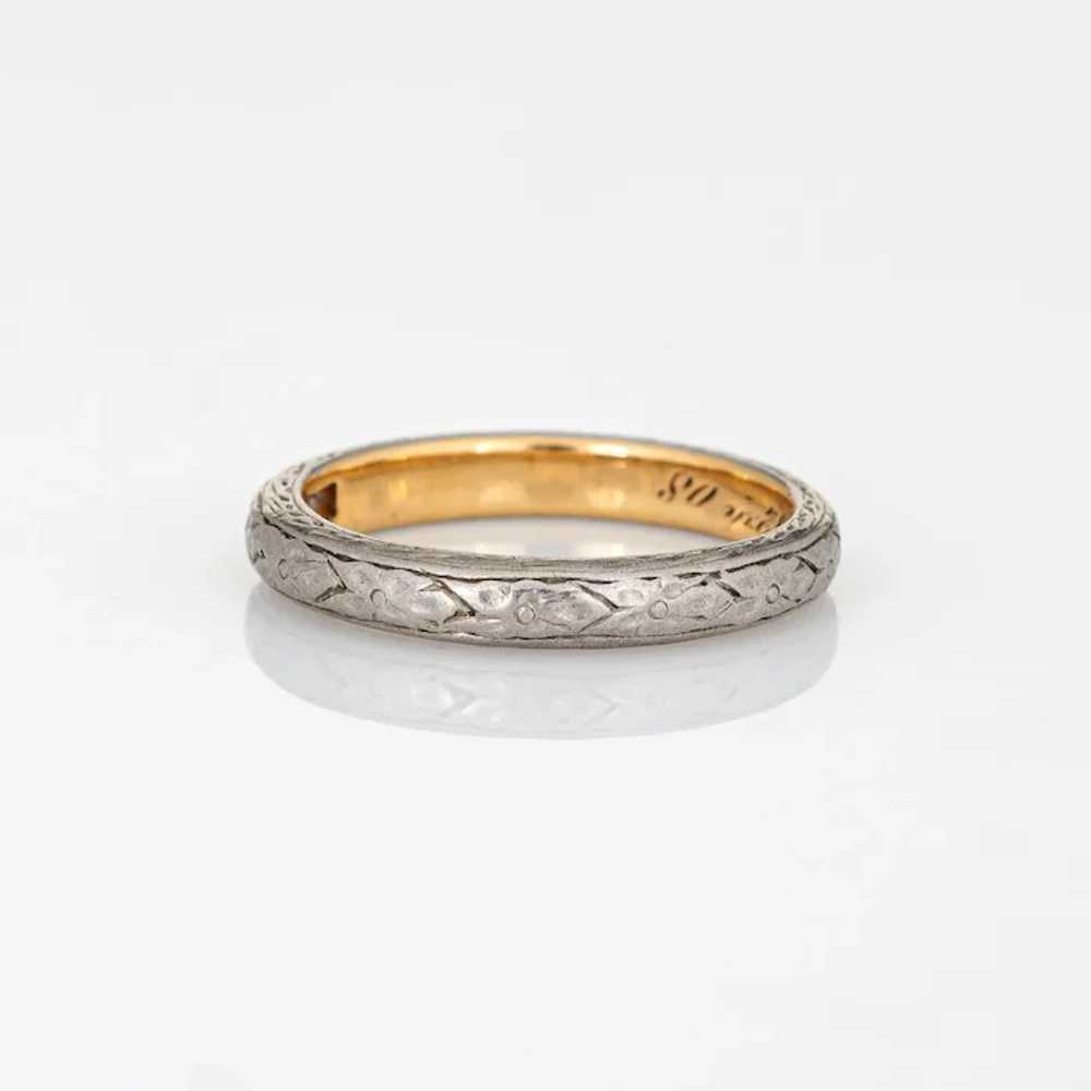 Antique Edwardian Wedding Band c1908 Sz 5 Ring 18… - image 3