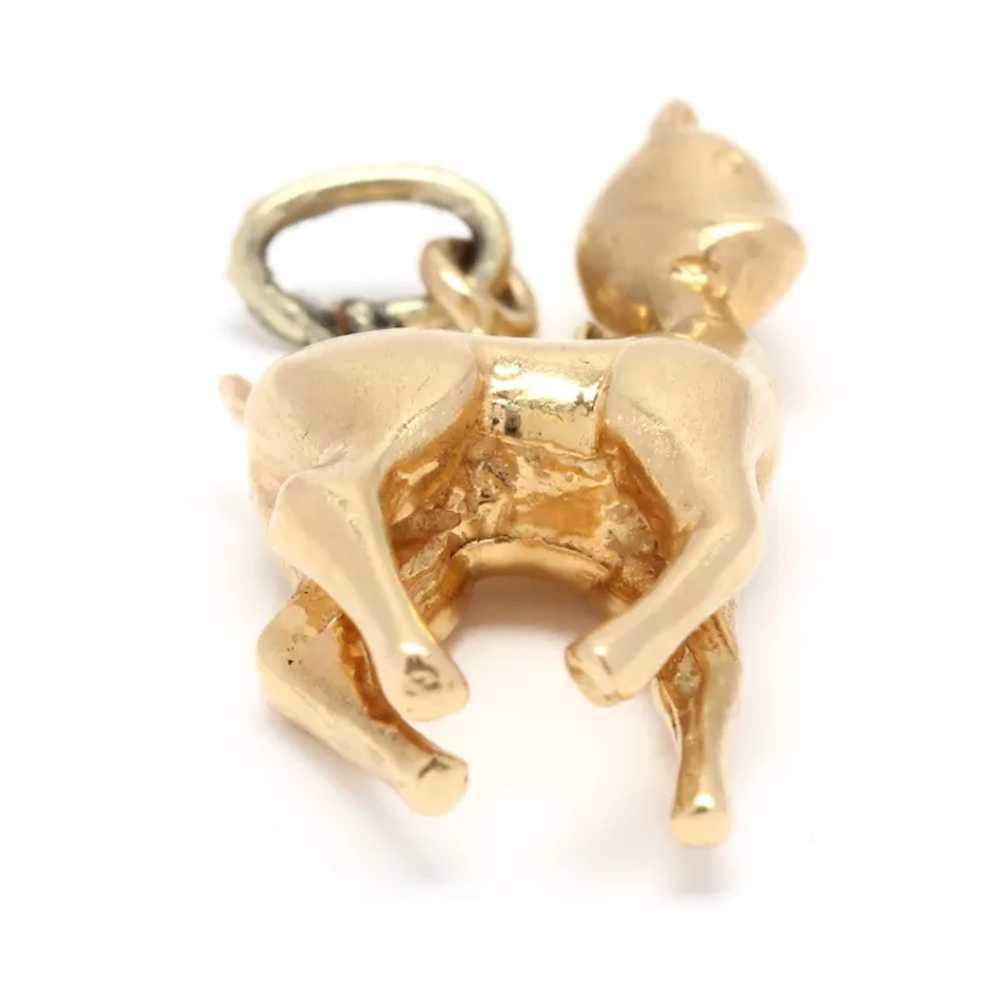 Vintage 18KT Yellow Gold Solid Doe Charm, Length … - image 4