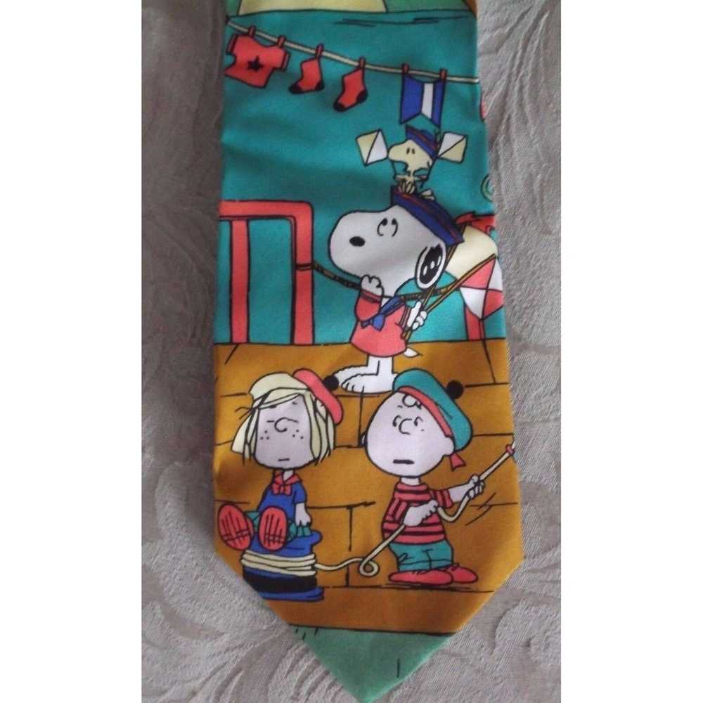 Peanuts Peanuts At Sea Nautical Ship Silk Necktie… - image 3