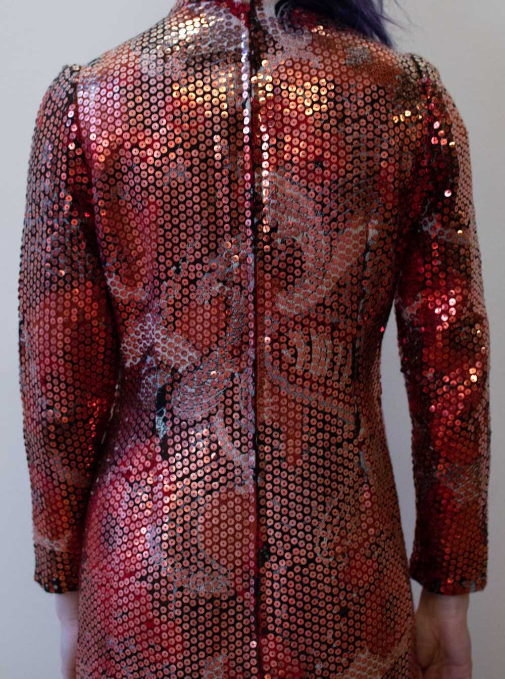 1970s Red Sequin Dress - image 9
