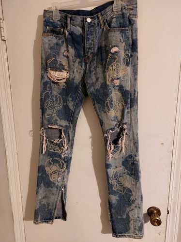 MNML MNML skull tattered jeans