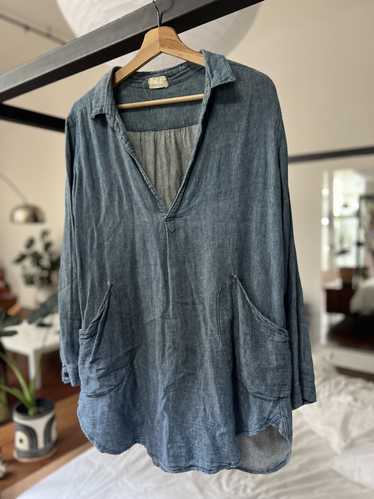 CP SHADES Chambray Collared Smock with Pockets