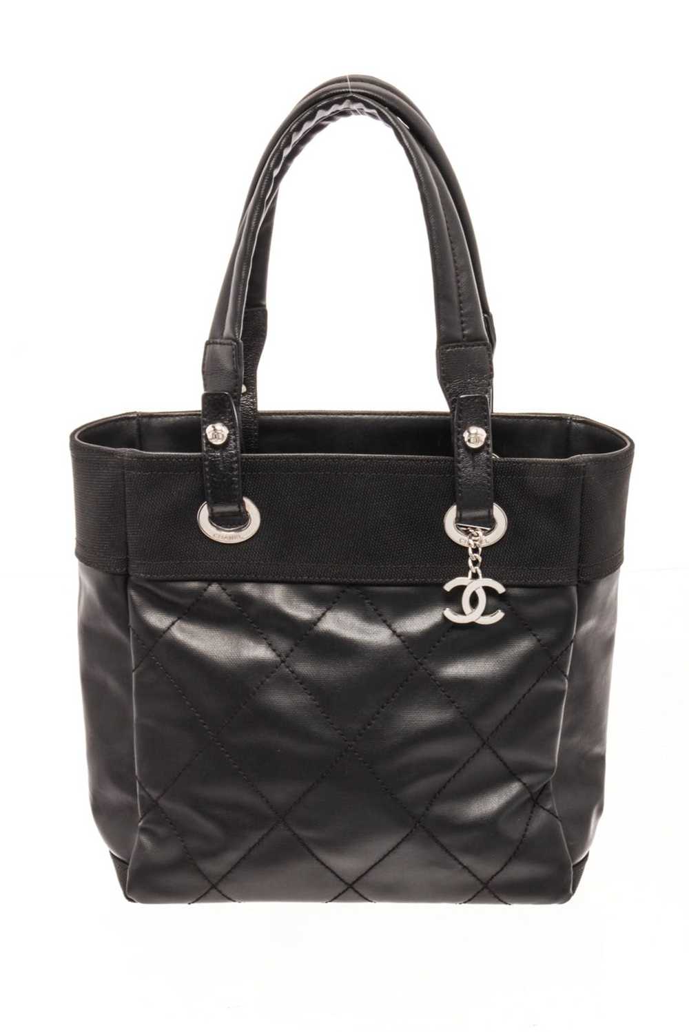 Chanel Chanel Black Coated Canvas Paris Biarritz … - image 1