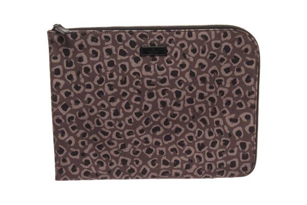 Gucci Gucci Brown Canvas Printed Document Clutch … - image 1