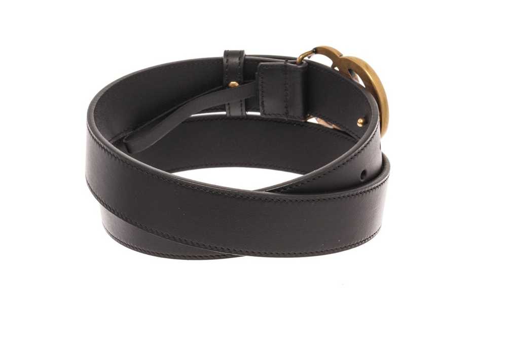 Gucci Gucci GG Black Leather GHW Thin Belt 75 - image 3