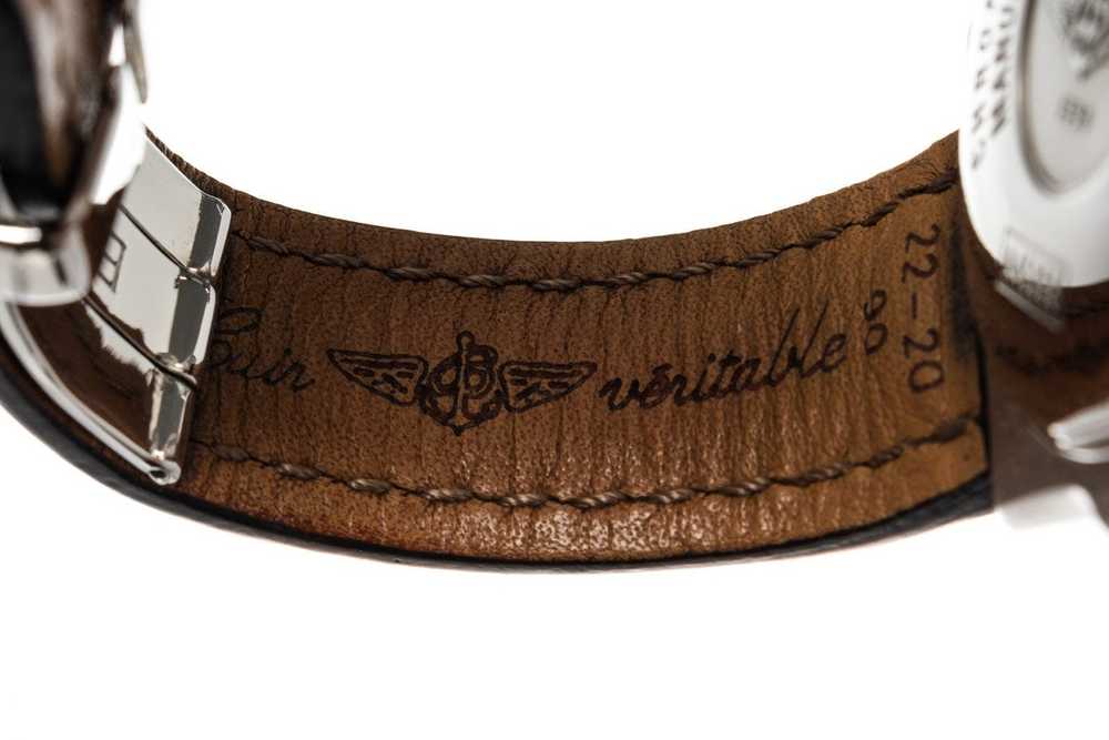 Breitling Breitling Black Leather Chronomet Watch - image 6