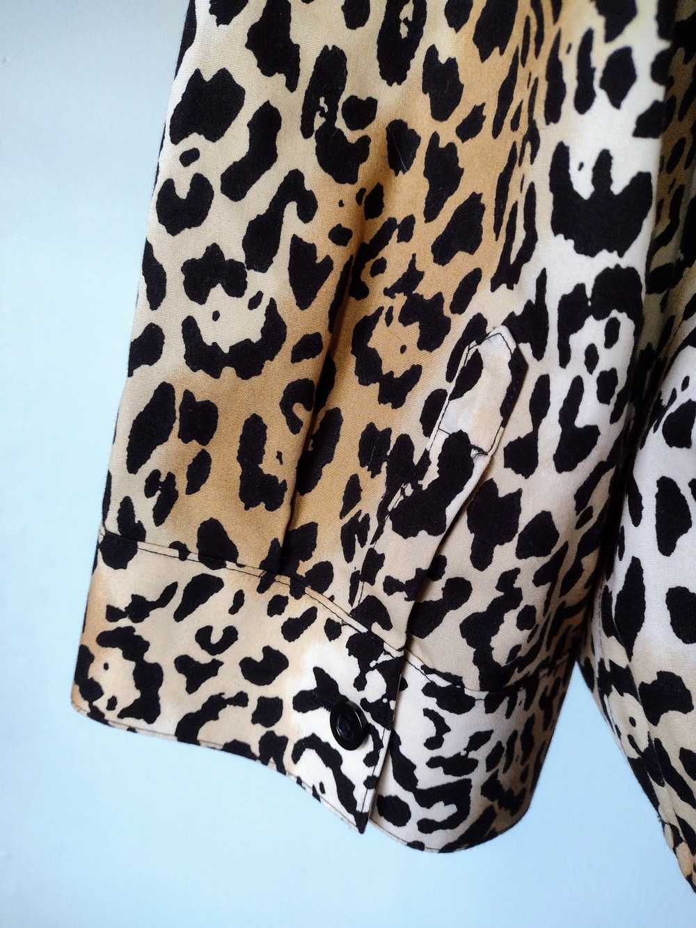 Chicos Cheetah Print No Iron Cotton Bottom Tie Sh… - image 6