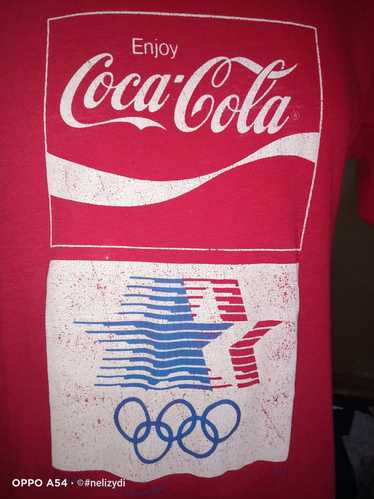 Vintage Vtg coca cola, olympic 1980 usa tshirt - image 1