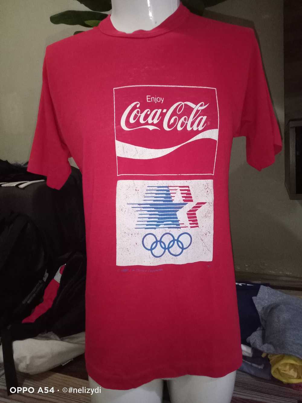 Vintage Vtg coca cola, olympic 1980 usa tshirt - image 2