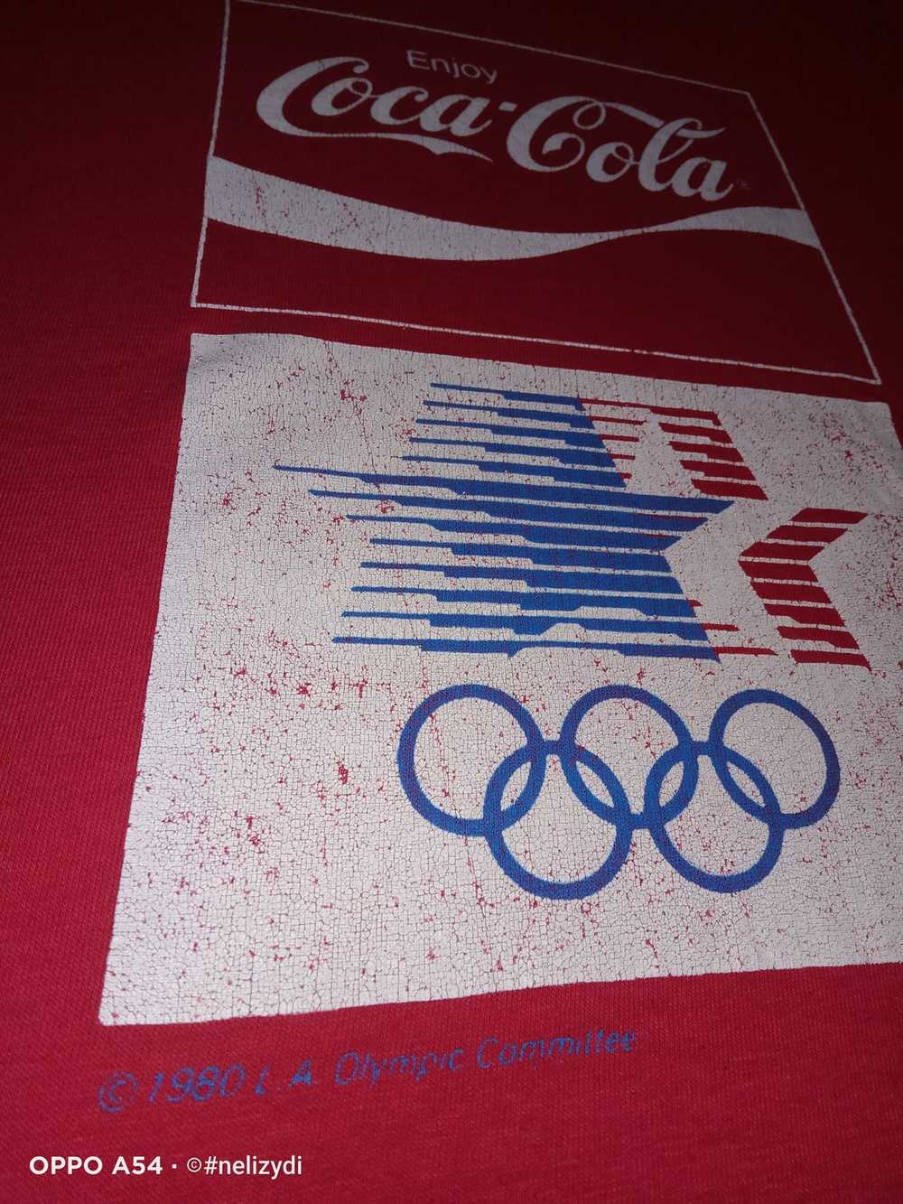 Vintage Vtg coca cola, olympic 1980 usa tshirt - image 5