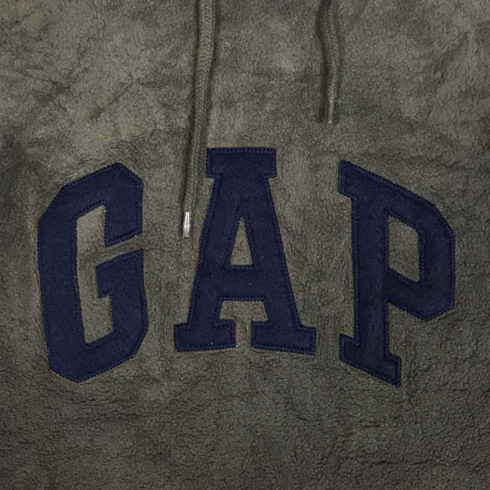 Gap Vintage GAP Olive Green Fleece Hoodie Pullove… - image 3