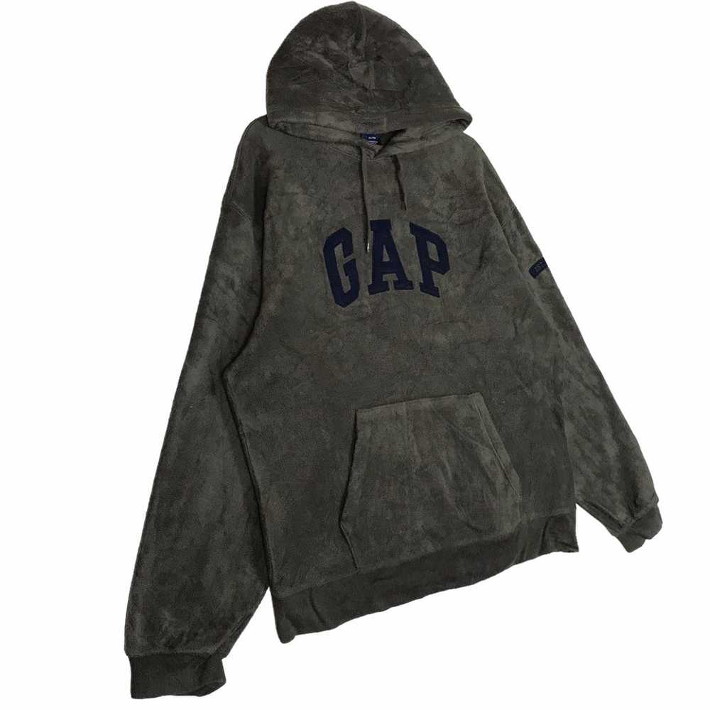 Gap Vintage GAP Olive Green Fleece Hoodie Pullove… - image 4