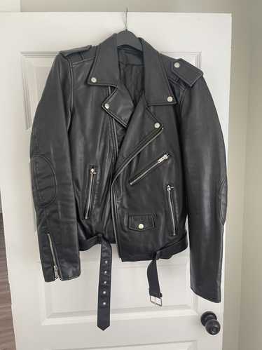 Blk Dnm Leather Biker Jacket