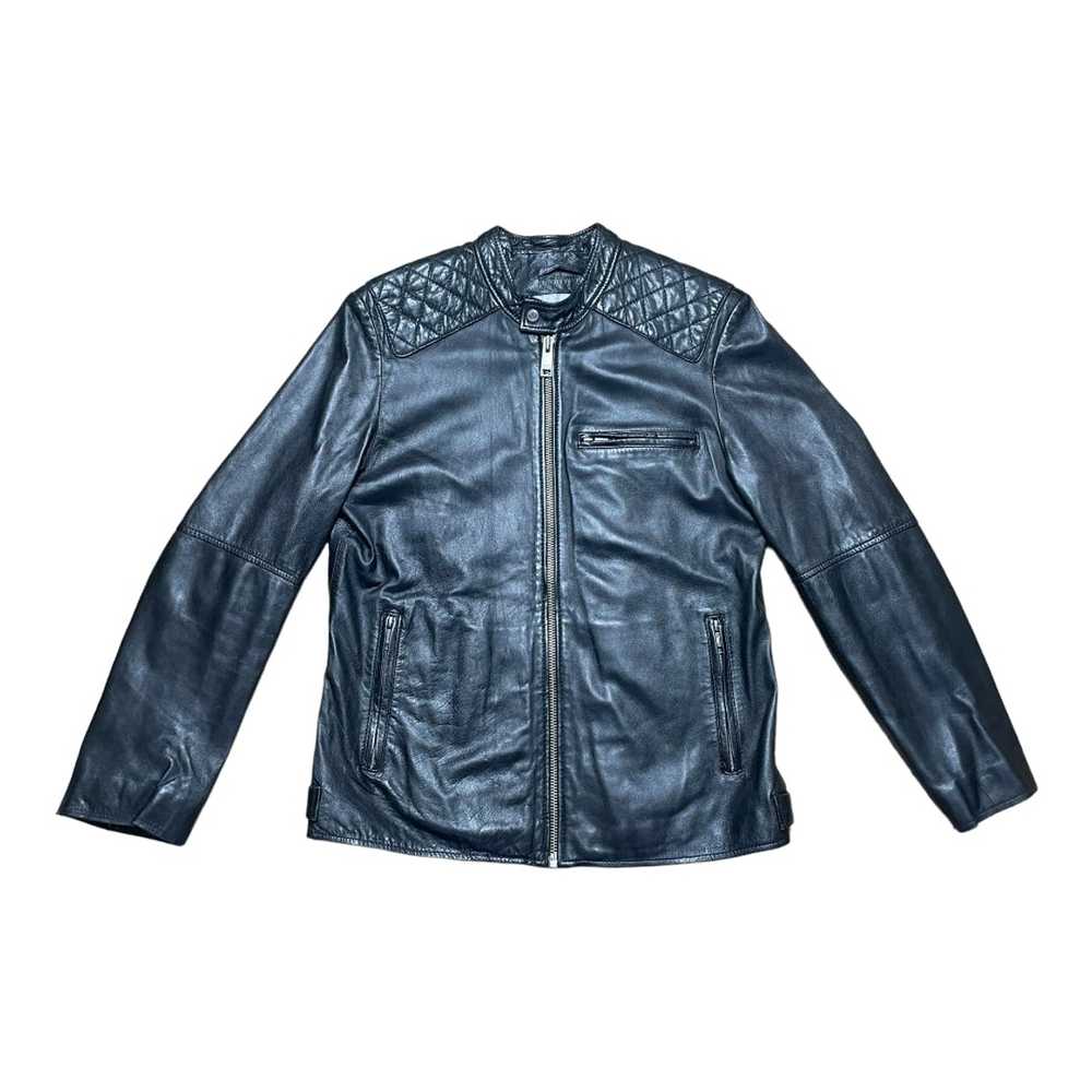 Andrew Marc Andrew Marc Mens Black Leather Moto J… - image 1