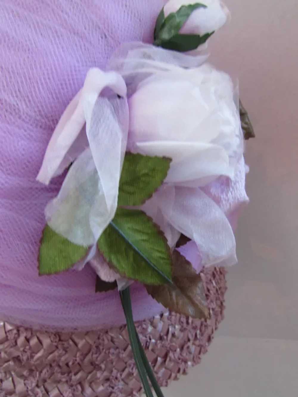 SALE Lovely 1960 Era Hat in Lavender & Lilac Tull… - image 11