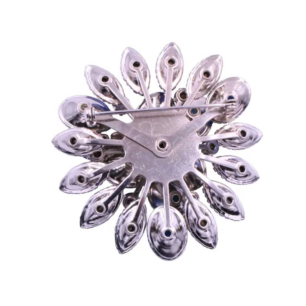 Brooch Pin Beau Jewels Judy Lee Sapphire Art Glas… - image 3