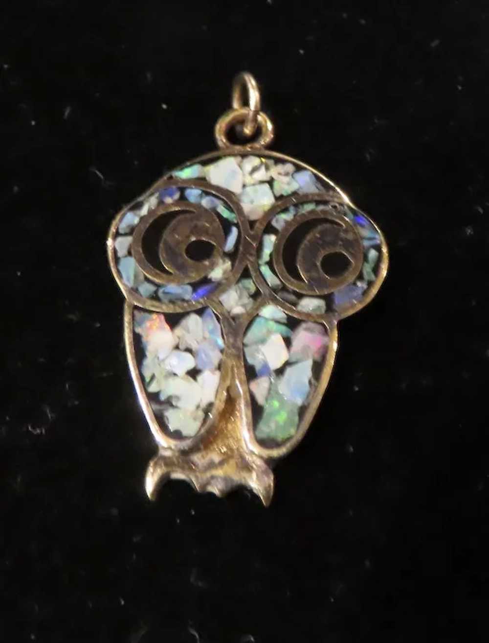 Vintage Gold Plated Sterling Owl Brooch Pin - image 6