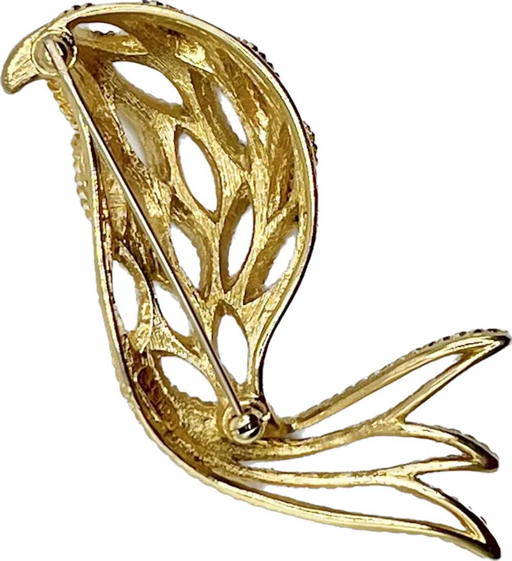 Monet Modernist Design Goldtone Vintage Brooch - image 3