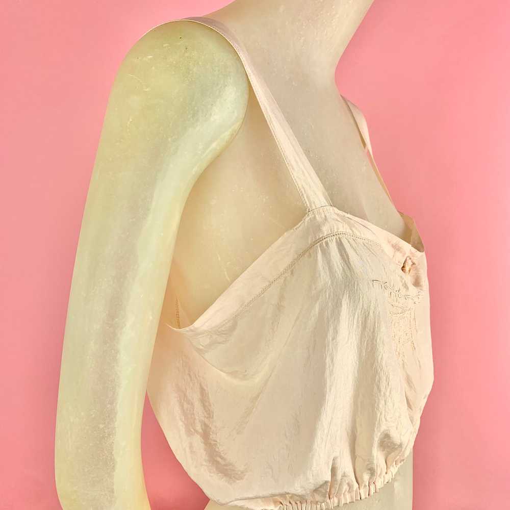 1920s Light Pink Silk Camisole w/ Embroidery - image 3